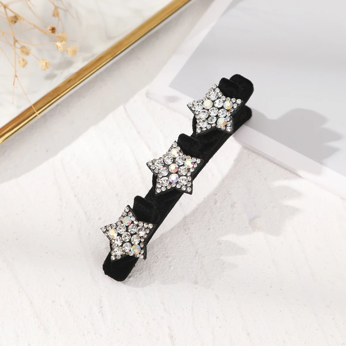 AWAYTR New Fashion Sparkling Crystal Stone Hairpin 3 Flower Hair Clips For Women Braided Hair Duckbill Hair Claw Headwear - BKR LINE