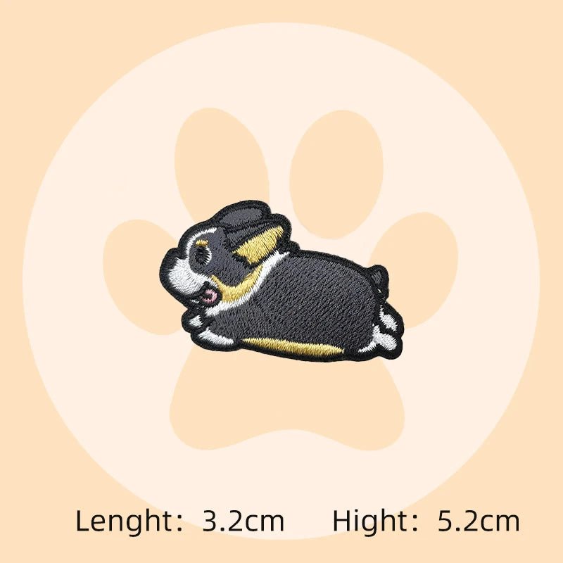 Cartoon Puppy Corgi Embroidery Stickers Cute Pet Dog Patches DIY Ironing Dachshund Patch Badges Samoyed Patches for clothing - BKR LINE