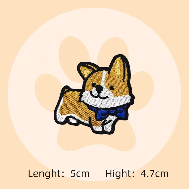 Cartoon Puppy Corgi Embroidery Stickers Cute Pet Dog Patches DIY Ironing Dachshund Patch Badges Samoyed Patches for clothing - BKR LINE