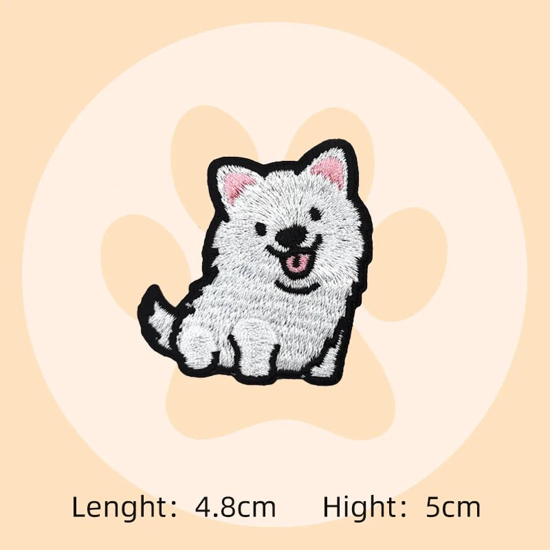 Cartoon Puppy Corgi Embroidery Stickers Cute Pet Dog Patches DIY Ironing Dachshund Patch Badges Samoyed Patches for clothing - BKR LINE