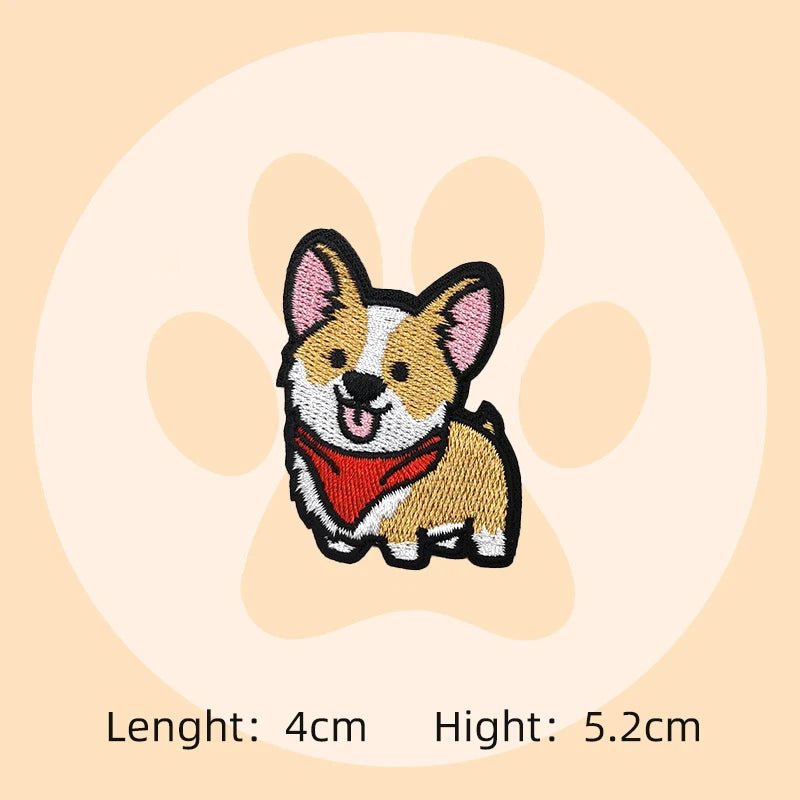 Cartoon Puppy Corgi Embroidery Stickers Cute Pet Dog Patches DIY Ironing Dachshund Patch Badges Samoyed Patches for clothing - BKR LINE