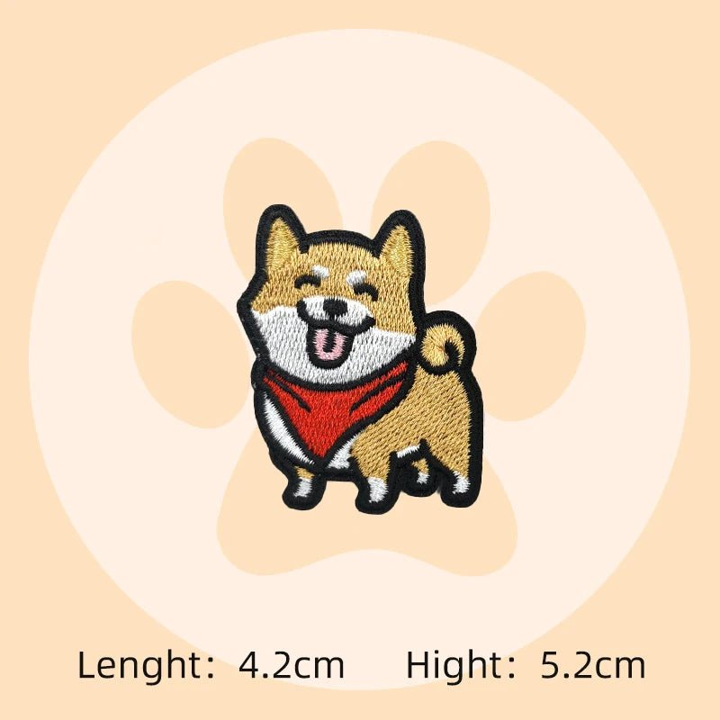 Cartoon Puppy Corgi Embroidery Stickers Cute Pet Dog Patches DIY Ironing Dachshund Patch Badges Samoyed Patches for clothing - BKR LINE