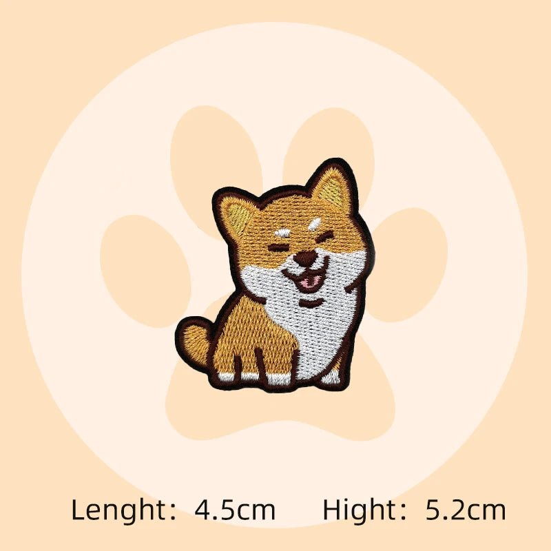 Cartoon Puppy Corgi Embroidery Stickers Cute Pet Dog Patches DIY Ironing Dachshund Patch Badges Samoyed Patches for clothing - BKR LINE