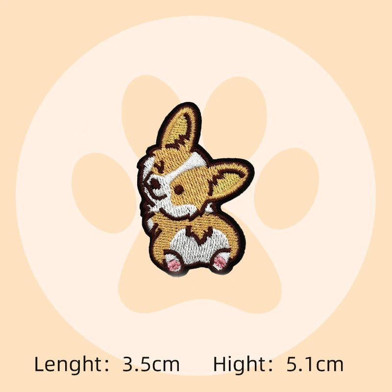 Cartoon Puppy Corgi Embroidery Stickers Cute Pet Dog Patches DIY Ironing Dachshund Patch Badges Samoyed Patches for clothing - BKR LINE